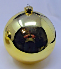 Large Indoor/Outdoor Plastic 6" Diameter Gold Ball Christmas Ornament
