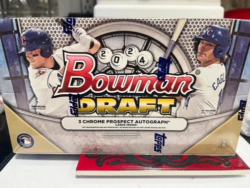 2024 BOWMAN DRAFT CHROME BASEBALL HOBBY BOX BRAND NEW FACTORY SEALED - 3 AUTO