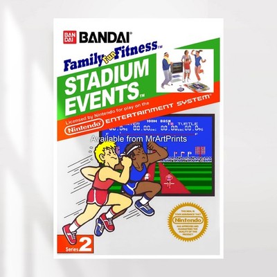 Stadium Events POSTER Nintendo NES Spiel Promo Art A4 A3 A2 A1 Extra Large XL