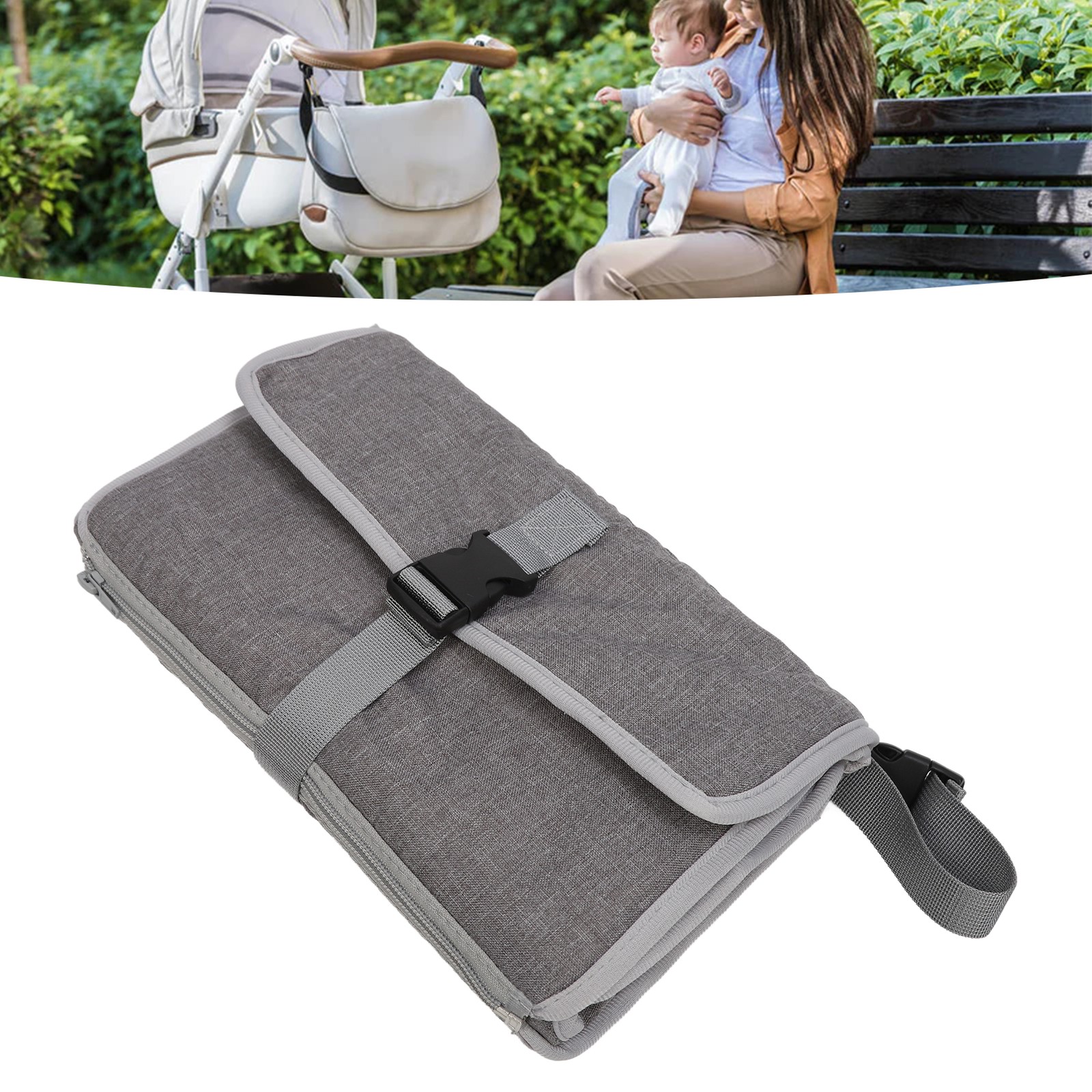 Detachable Change Pad Waterproof Shoulder Strap Zipper Travel Change Pad For BLW