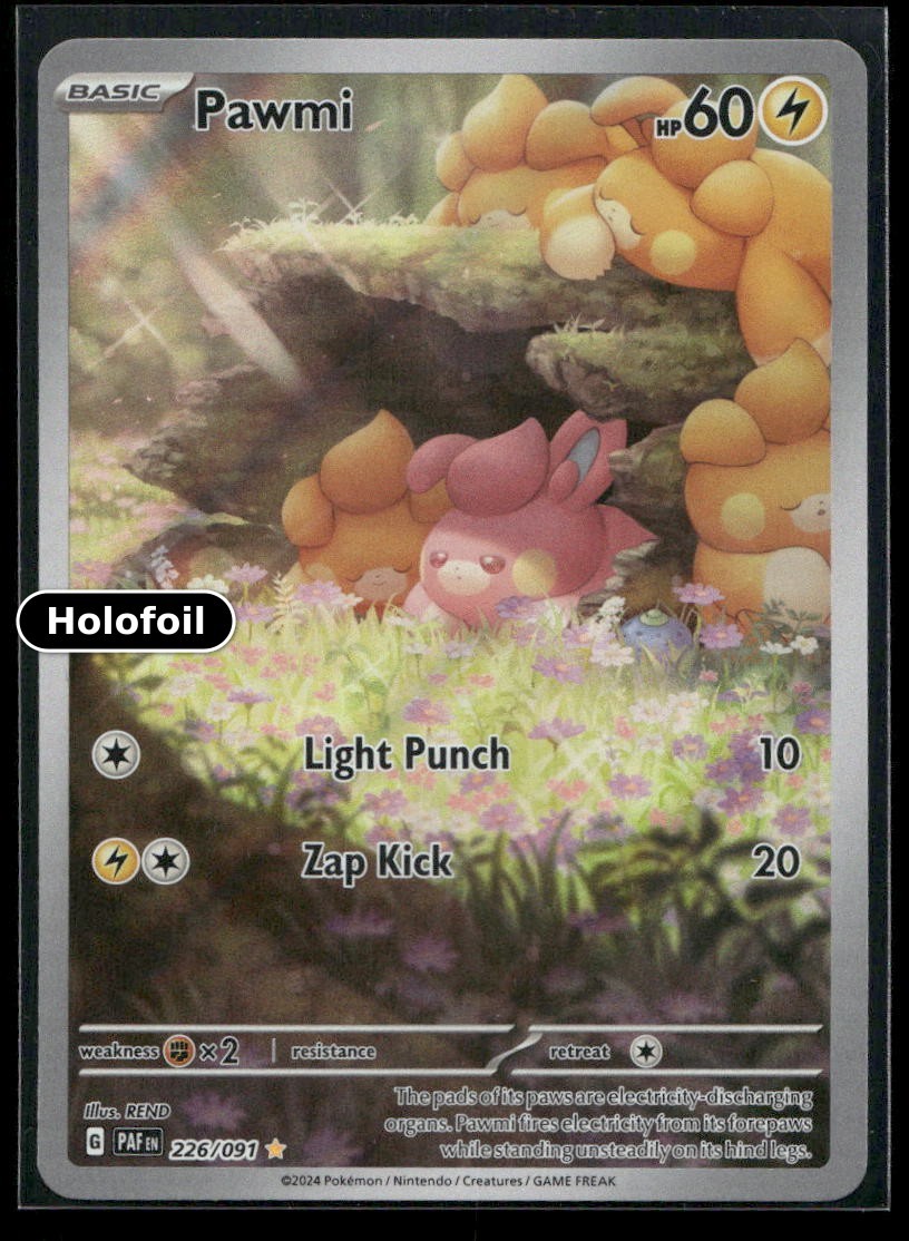 Pawmi Holo SV: Paldean Fates 226/091 NM Pokemon