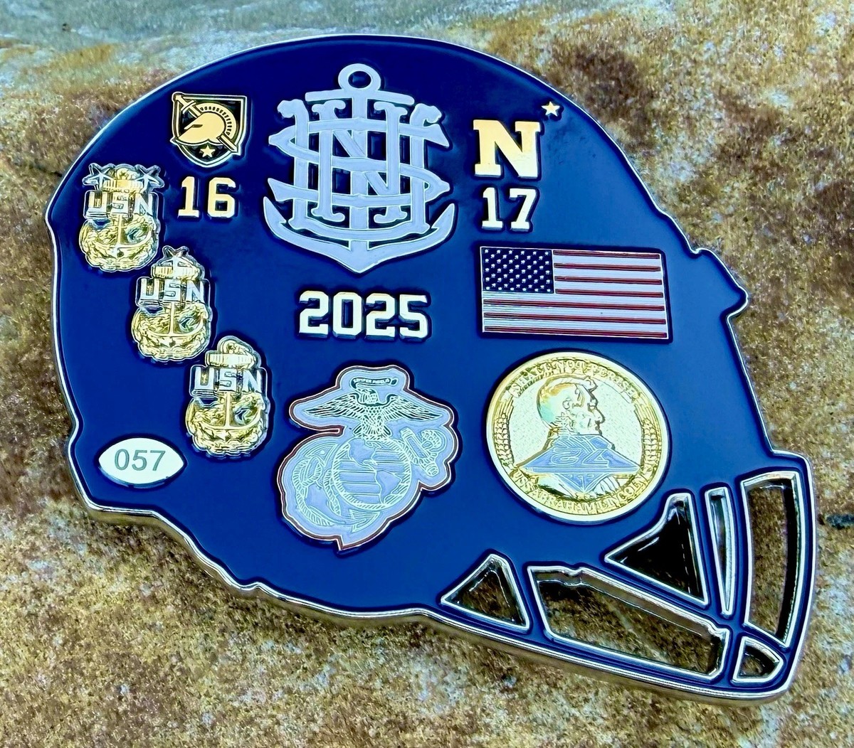 Army Navy Game Midshipmen NCAA Football Helmet Military Ship