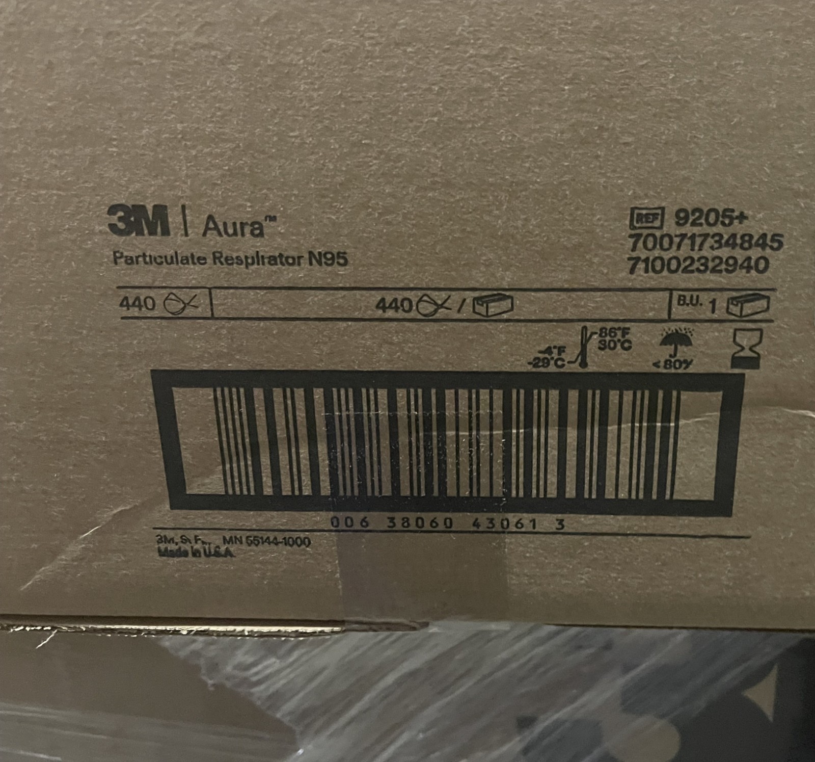 3M Aura 9205+ N95 Respirators, Case of 440 listing photo 2