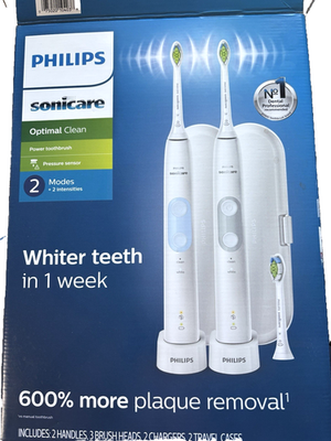 #ad Philips Sonicare Optimal Clean Electric Toothbrush 1 with 2 heads New Open B $19.79