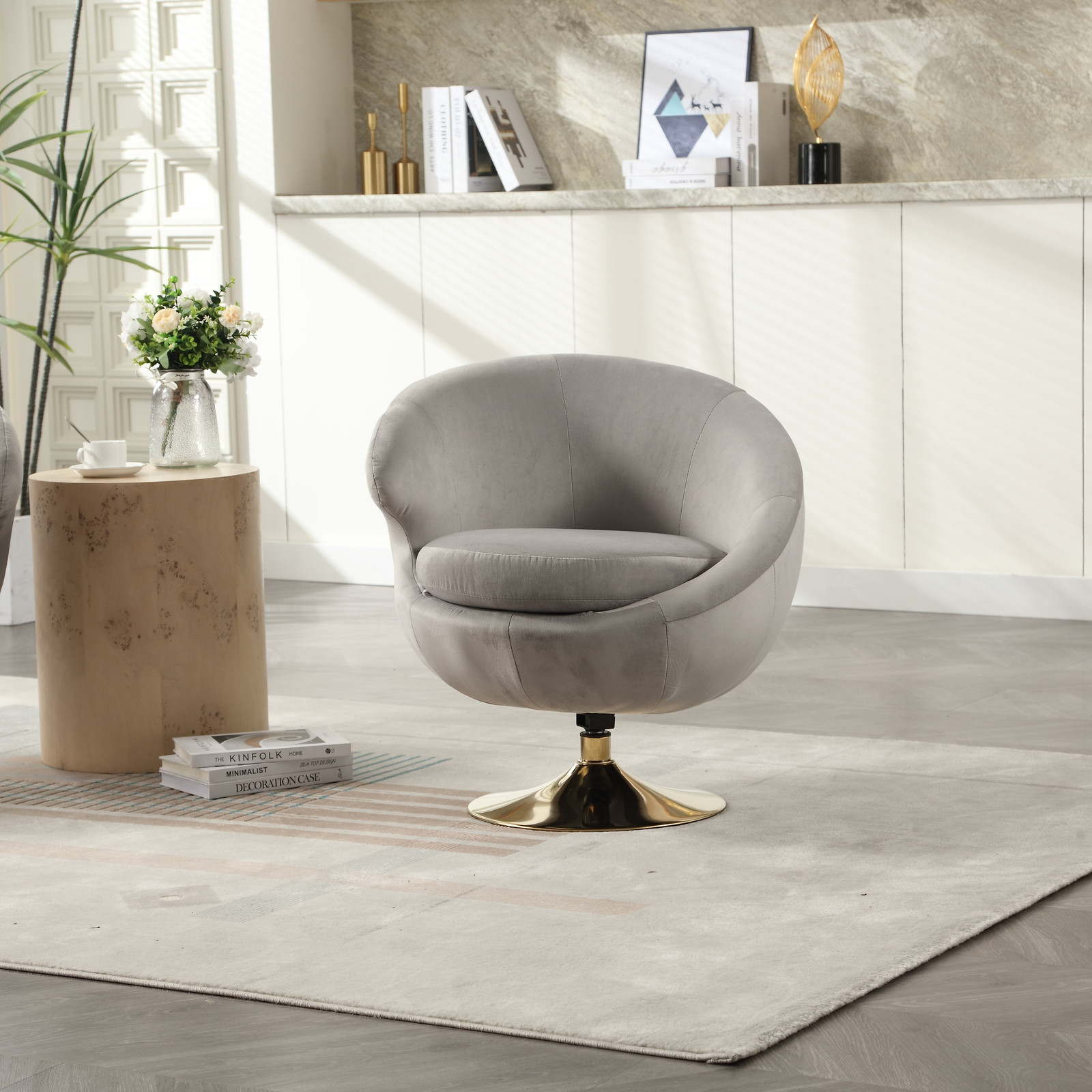 360-Degree Swivel Cuddle Barrel Accent Chairs with Modern Design