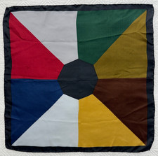 Vintage Silk Pocket Square Handkerchief Scarf Multicolor Hand Rolled Japan 19"