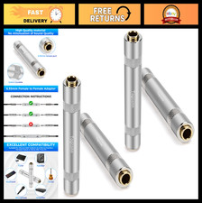 1/4" TRS TS Female Coupler 4 Pack - Gold-Plated Audio Adapter Joiner for Guitar,