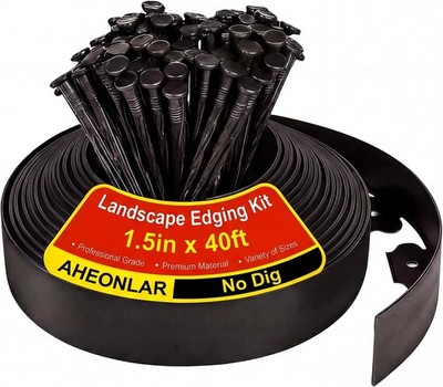 Landscape Edging 1.5'' x 40' Garden Edging Border Plastic Garden Edging
