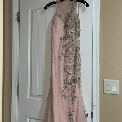 Camille la Vie Pink Prom Dress with gold flower patterns regular size 0 |  eBay