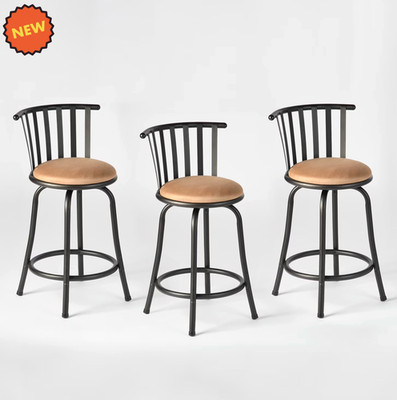 Taburetes De Barra De Cocina Modernos Sillas Con Respaldo Bancos Cafe Set of 3