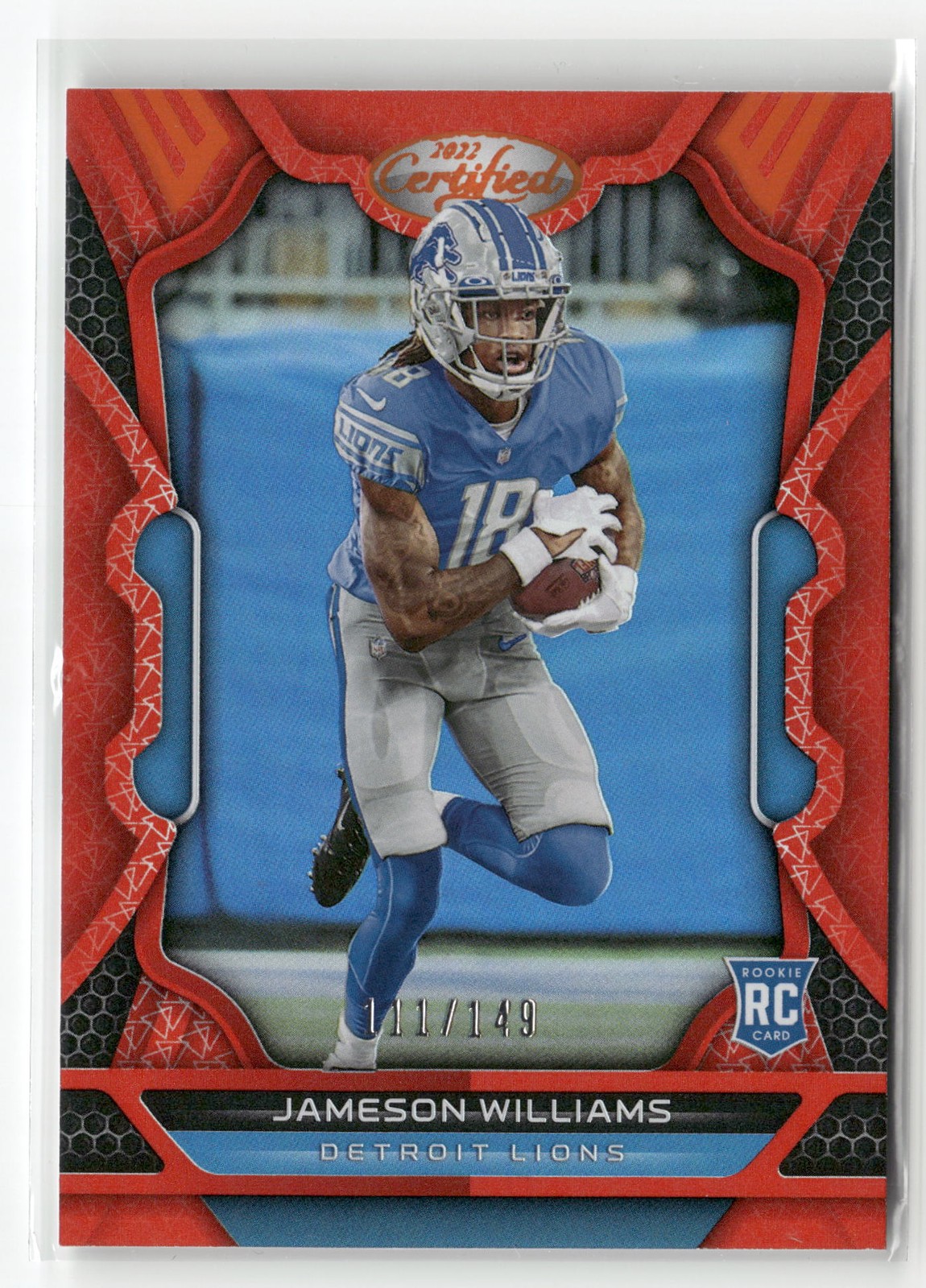 2022 Panini Certified #116 Jameson Williams Mirror Orange #/149