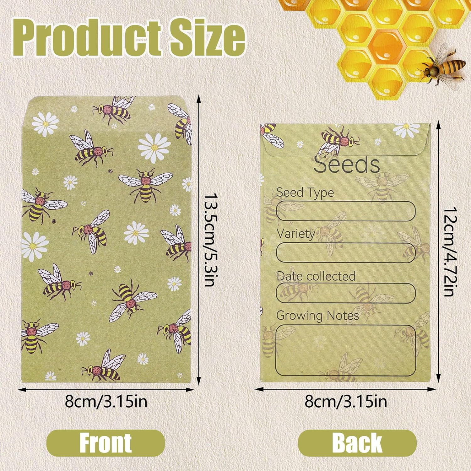 160 Pcs Seed Envelopes Self Sealing Seed Packets 3.15 X 4.72 Inch Seed Saving En