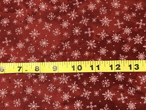 Snowflake Fabric EE Schenck Fresh Water Designs 1/3 yd. Burgundy - product listing photo