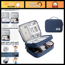 Portable Double Layer Travel Cable Organizer Bag for Chargers, Cords  Accessori