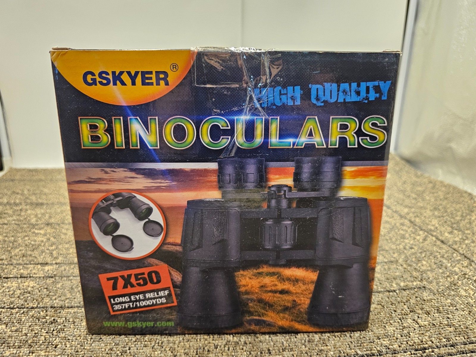 Gskyer 7x50 Binoculars Long Eye Relief 357FT/1000YDS FMC Prism Binocular Black
