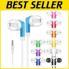 Colorful Bulk Earphones for Classroom 100 Pack