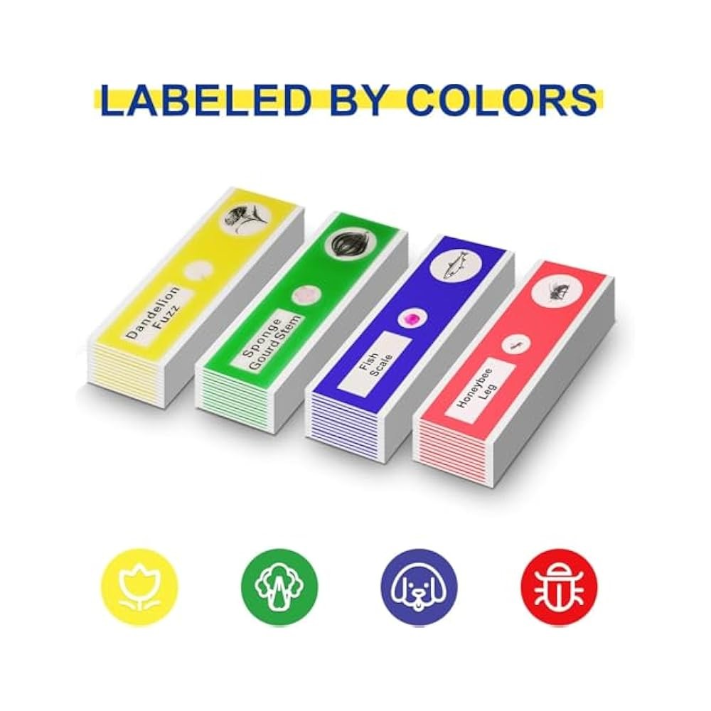 48pc Microscope Specimen Slides, Labeled & Protected for Long,Term Use