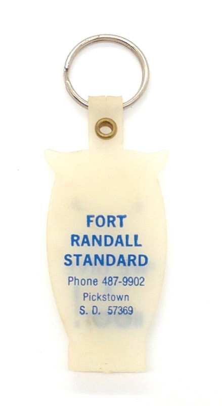Vtg. Fort Randall Standard Pickstown South Dakota Ratrod Glow In Dark Keychain