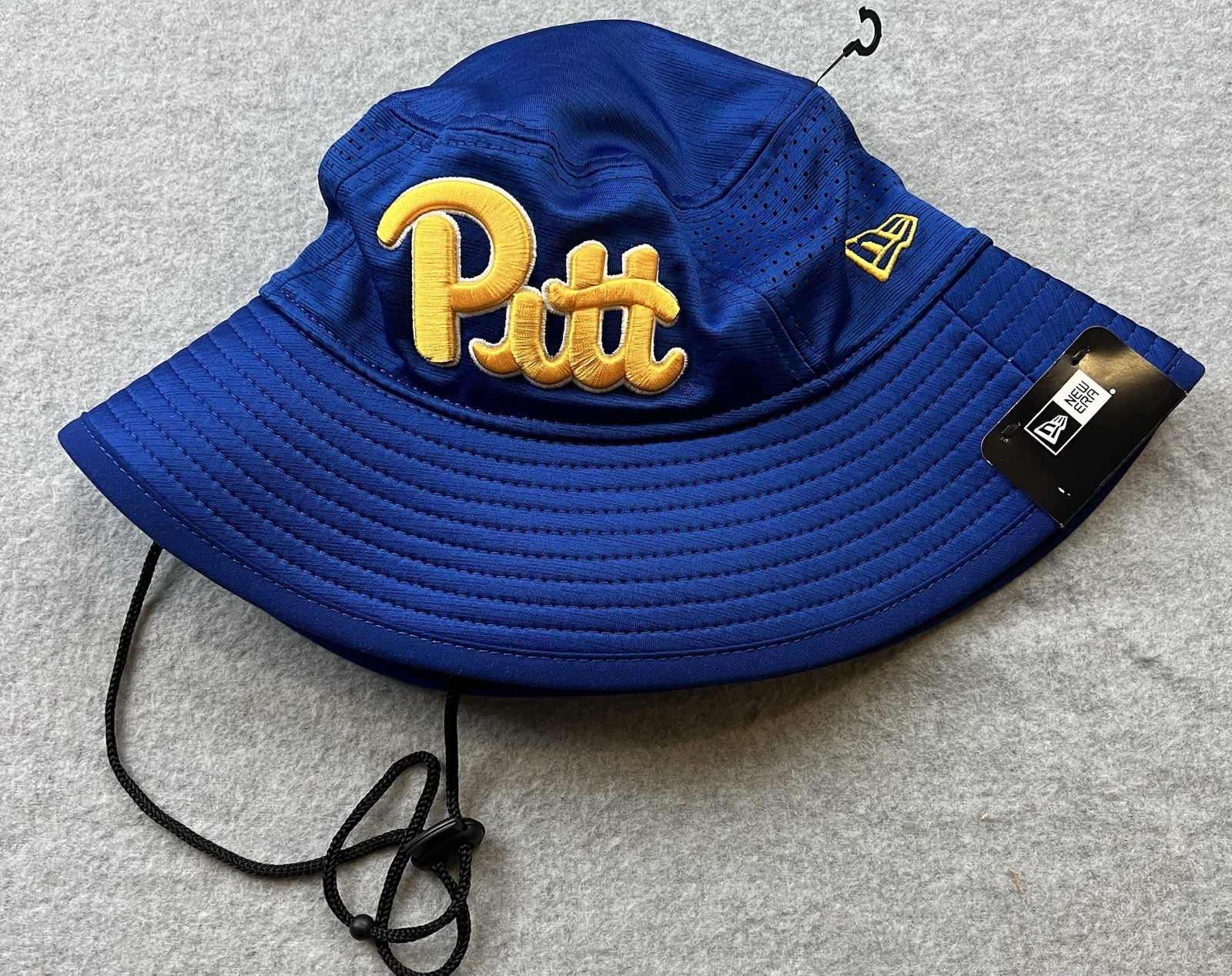 New Era Pitt Panthers NCAA Royal Blue/Yellow Bucket Hat Cap OSFM