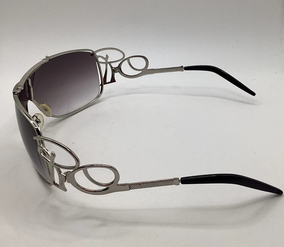 Gafas de sol Roberto Cavalli plateadas para mujer envolventes degradadas diseño CTS07717 Italia Foto 4 de 4