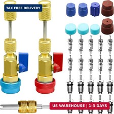 31Pcs R134A Valve Core Quick Remover Installer Tool Set, High Low Pressure AC Va