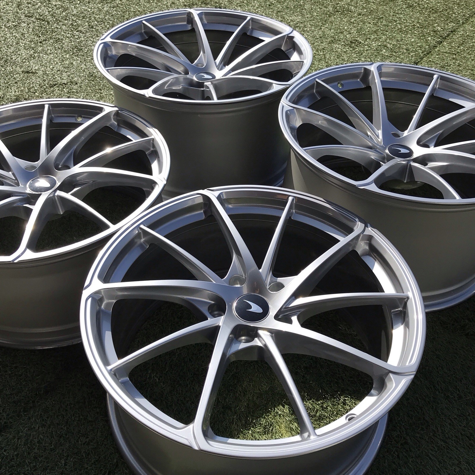 19 20 MCLAREN 750S RIMS OEM GENUINE STOCK SET 4 SILVER 720S