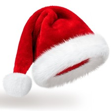 Santa Hat Christmas Hats for Adults, Men Women Xmas Classic Santa Claus Hat