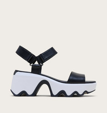 Authentic Sorel Kinetic™ Aura Y-Strap Women's Sandal Black, Sea Salt Standard