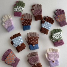 3-8y Baby Gloves Winter Boys Girls Children's Cold Resistant Five Finger Knitted