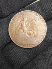 1918 KN King George v British 1d Coin Penny #3