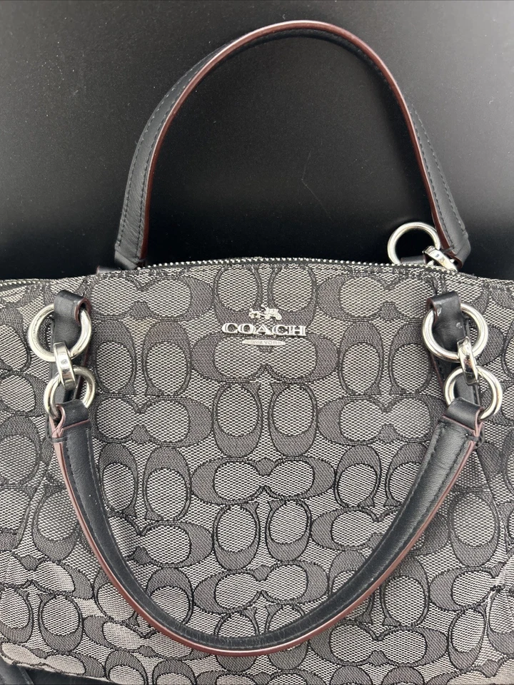 Coach Outline Signature Small Kelsey Satchel Black & Smoke (see desc) - Image 2 of 4