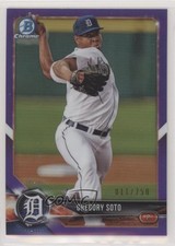 2018 Bowman Draft Chrome Purple Refractor 11/250 Gregory Soto #BDC-53 s3g