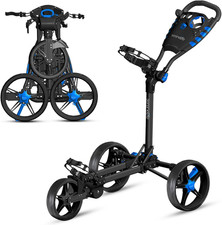 Golf Push Pull Cart   Lightweight, Foldable, Bag Holder with Adjustable Handle,