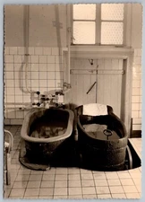 Vintage Bathhouse Interior Bad Sulza Black & White Real Photo RPPC