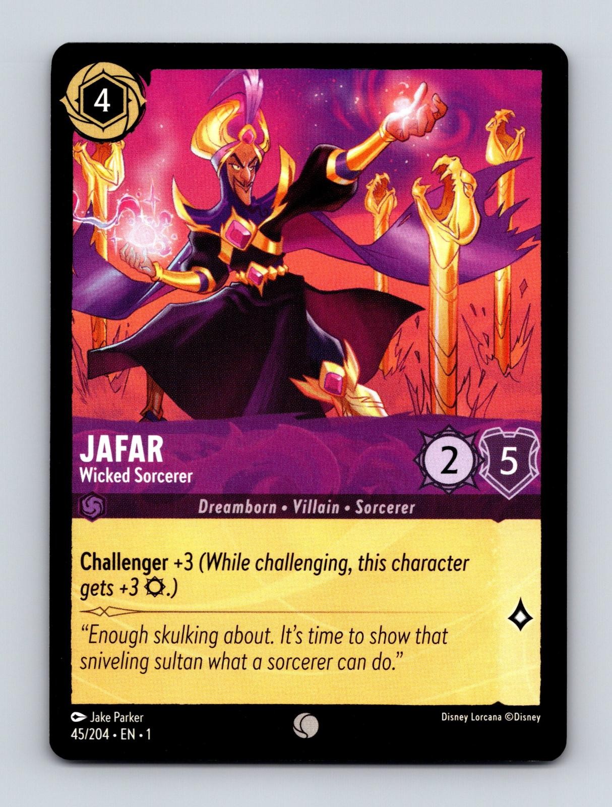 JAFAR - WICKED SORCERER 45/204 COMMON THE FIRST CHAPTER LORCANA NM