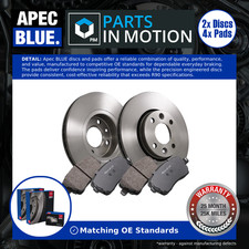 2x Vented Brake Discs and Pads fits RENAULT CLIO Mk4 Front 12 to 21 258mm Set