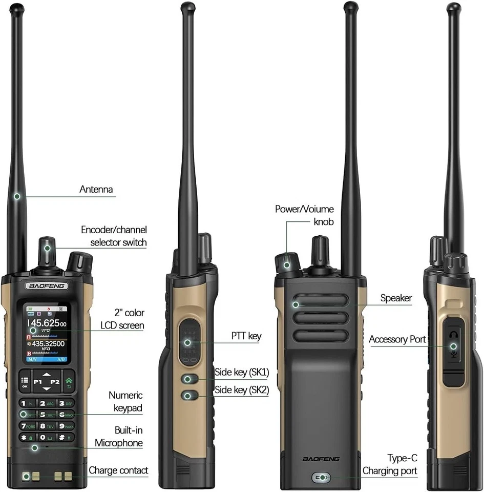 Digitaler Handfunkscanner Feuerwehr Polizei VHF FM EMS Amateurfunk 2 Wege Transceiver Dual - Bild 2 von 4