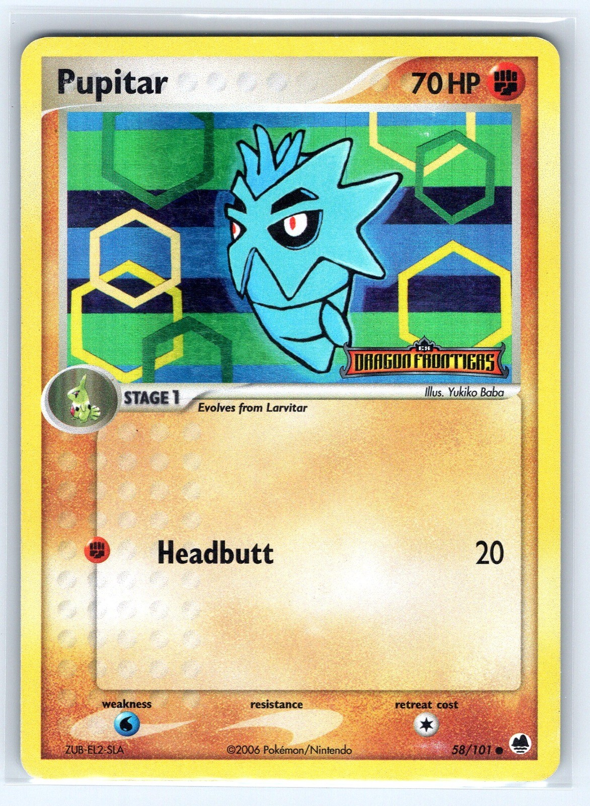 Pupitar Common Dragon Frontiers 58/101 Reverse Holo Stamped LP