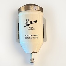 Vintage Luron Wall Mounted Metal Enamel Powde...