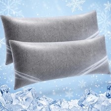 2 Pack Cooling Body Pillow Cases for Hot Sleepers, 20 x 54 Inch Long Cooling ...