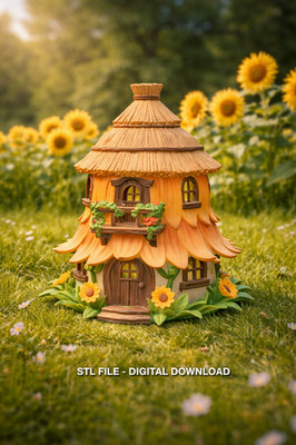 Fantasy Straw Cottage   STL File 3D Printable Fairy House