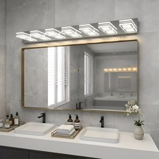 46'' Vanity Light 7 Lights Dimmable LED Chrome Bathroom Over Mirror Wall Fixture