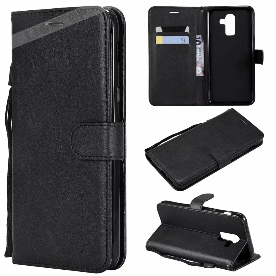 For Samsung Galaxy J3 J4 J5 J6 J7 J8 Leather Wallet Card Holder Flip Case Cover - Image 2 of 4