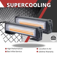 4pcs Amber LED Light Car Front Grille Emergency Recovery Strobe Warning Lights