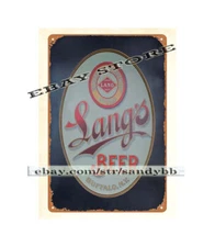Lang's beer kitchen bar liquors drink metal tin sign house plaques