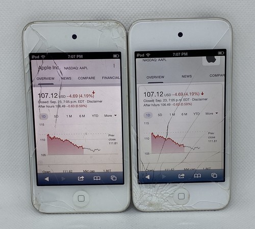 2 APPLE IPOD TOUCH 4TH GENERATION WHITE 8GB A1367 MD057C/A CRACKED SCREENS AS IS - Picture 2 of 12