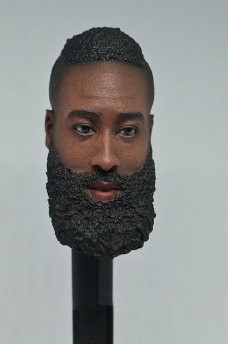 1/6 Soldier  James Harden Black Head Carving Fit 12'' Body Action Figure Toys - 第 1/6 張圖片