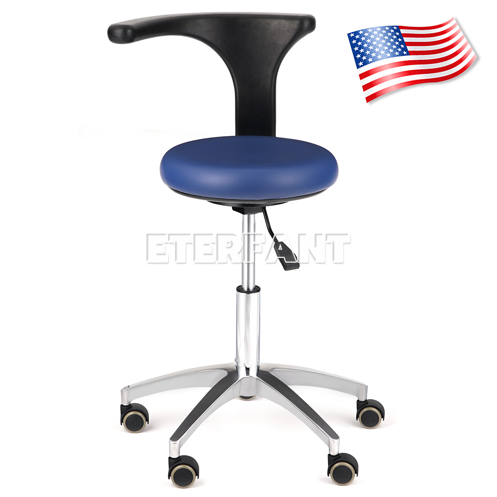 ETERFANT Dental Doctor Assistant Stool Mobile Chair PU Leather Adjustable Height