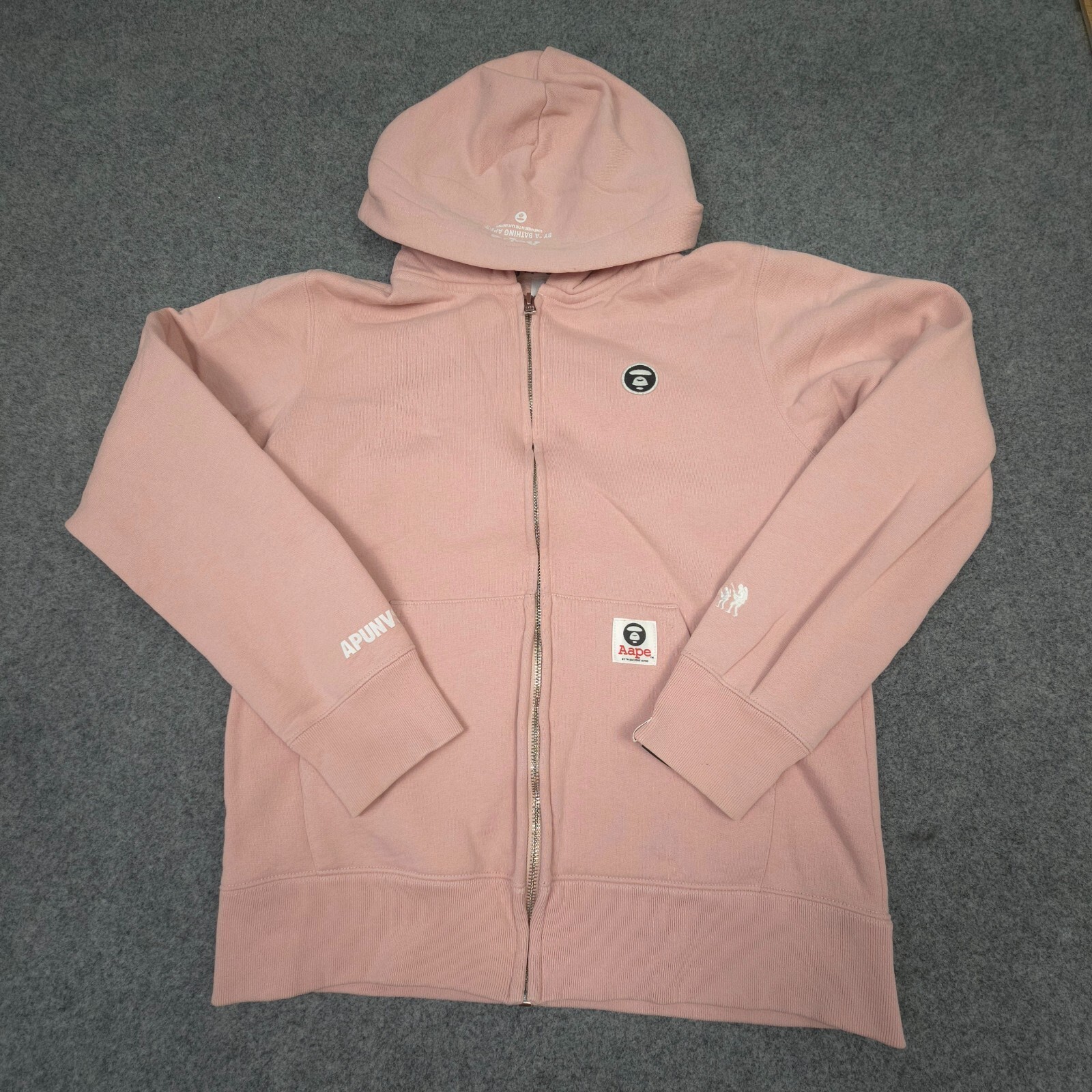 AAPE Jumper Womens MEDIUM pink Hoodie Long Sleeve Full Zip A Bathing Ape Size M