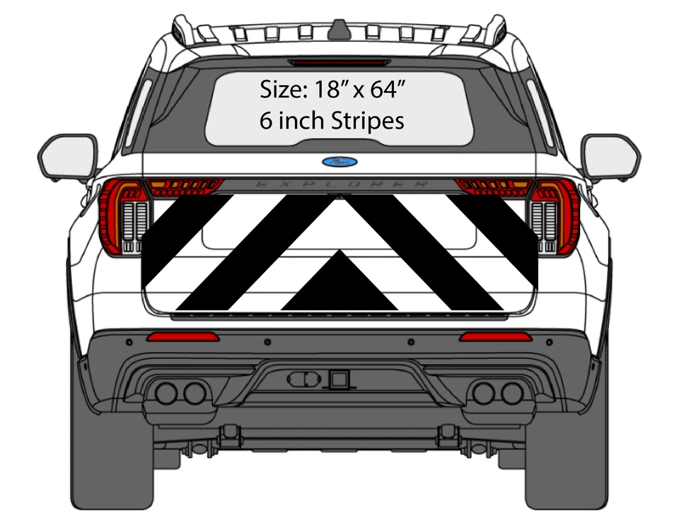 Calcomanía de vinilo Ghost Reflective Chevron - ORALITE 18"x64" SUV puerta trasera - Explorer Foto 2 de 4
